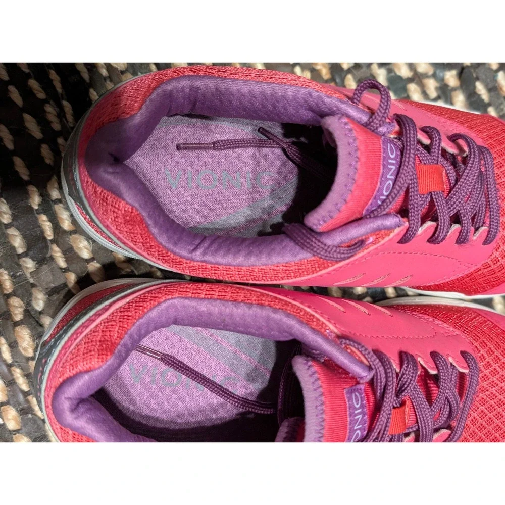Vionic Venture Walking Shoes Pink Purple Orthotic Sneakers Womens size 7